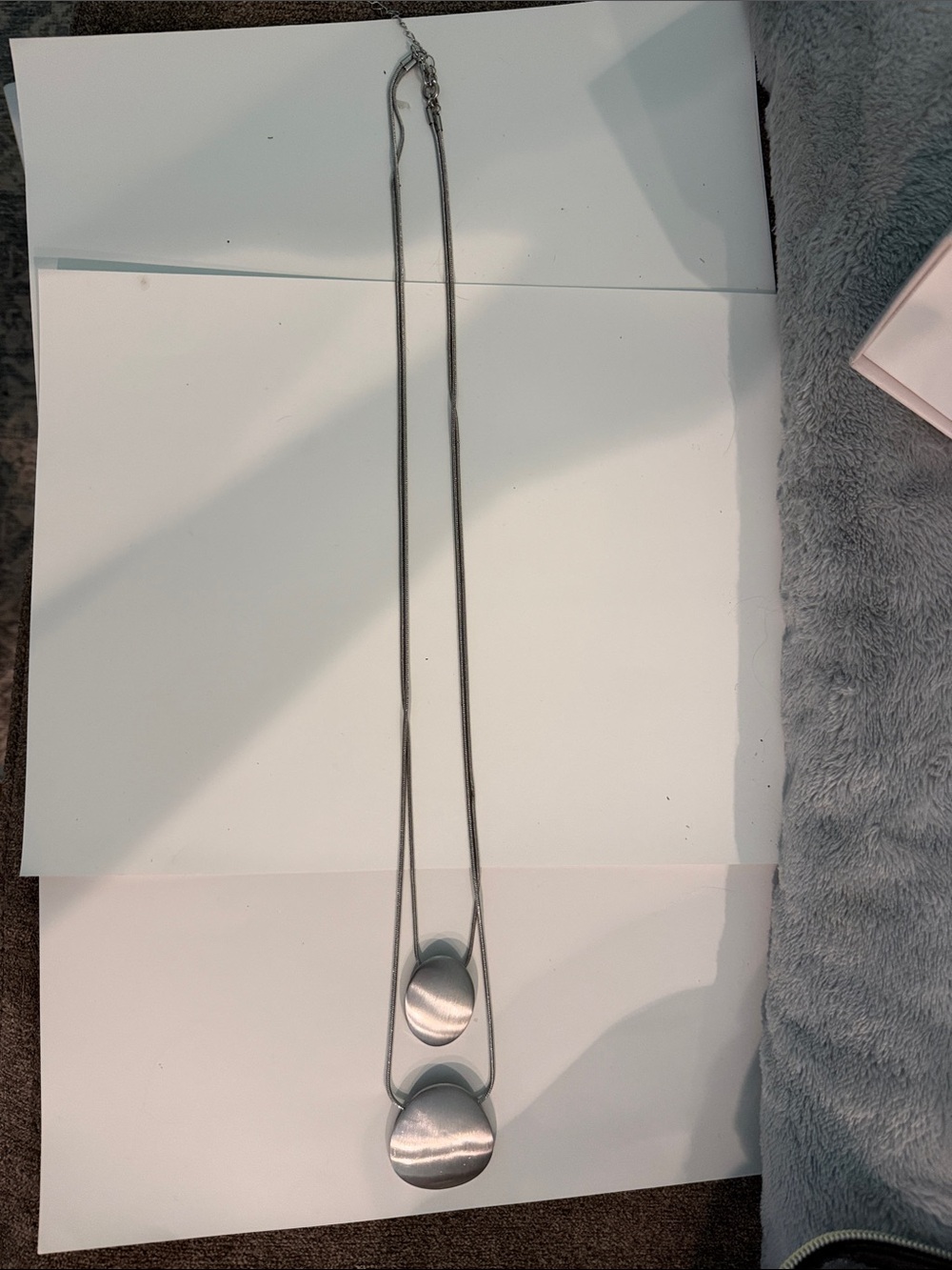 Minimalist Silver Color Double Pendant Necklace - Women Jewelry